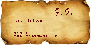 Fáth István névjegykártya